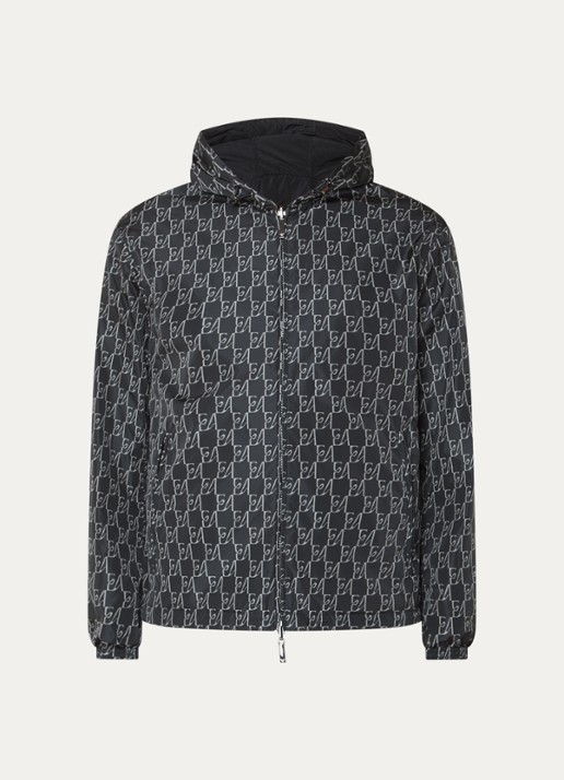 Armani Jack met logoprint en capuchon - voorkant 3 donkerblauw