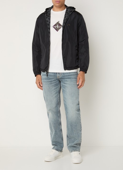 Armani Jack met logoprint en capuchon - voorkant 4 donkerblauw