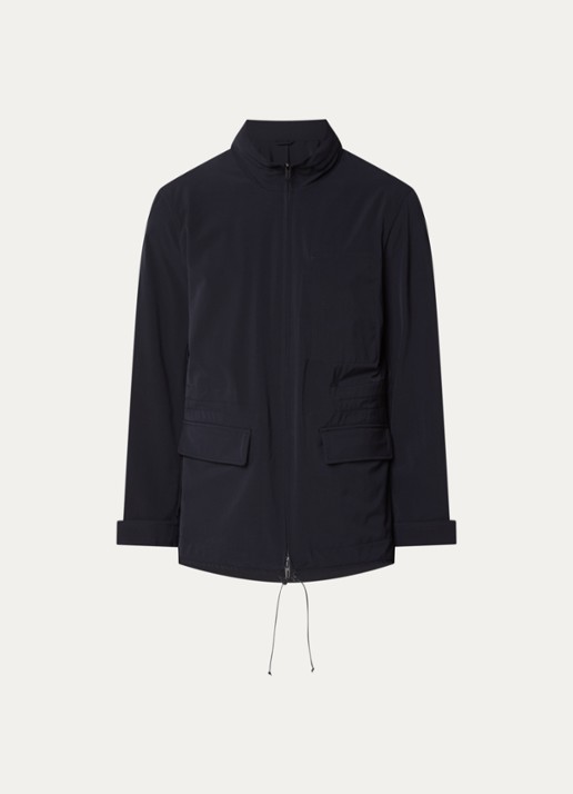 Armani Jack met opbergbare capuchon en klepzakken - voorkant 3 donkerblauw