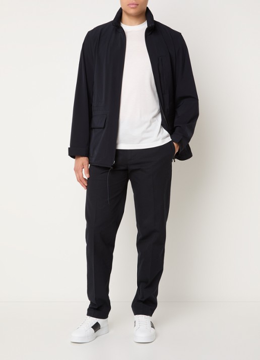 Armani Jack met opbergbare capuchon en klepzakken - voorkant 4 donkerblauw