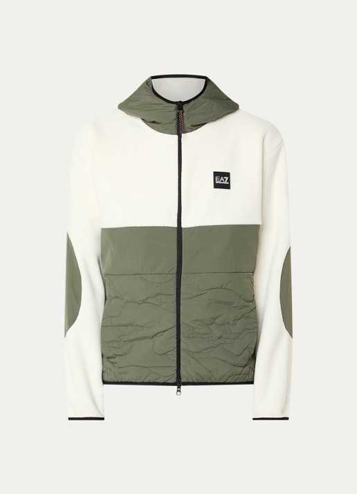 Armani Jack van fleece met capuchon en logo - voorkant 2 groen