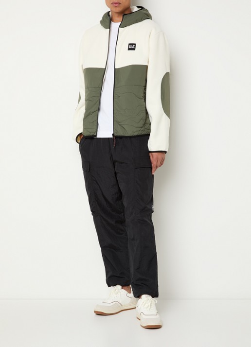 Armani Jack van fleece met capuchon en logo - voorkant 3 groen