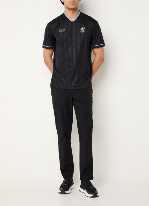 Armani Jersey T-shirt met logo - voorkant 2 zwart