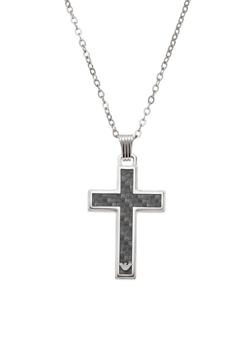 Armani Ketting met hanger EGS1705040 - voorkant 2 zilver