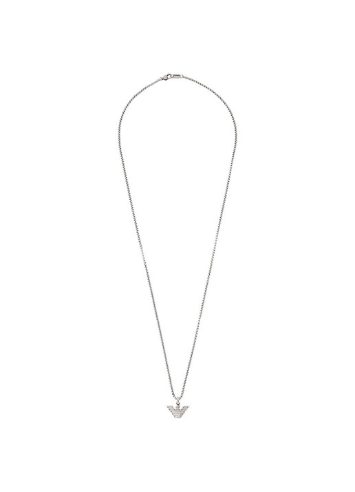 Armani Ketting met logo EGS3169040 - detail zilver