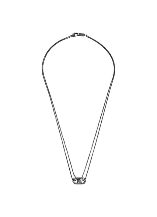Armani Ketting met logo EGS3172001 - detail antraciet