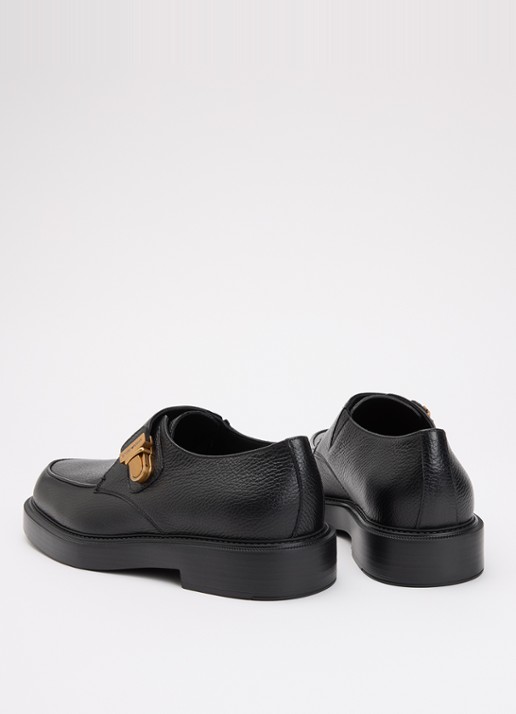 Armani Loafer van kalfsleer met gespdetail - achterkant zwart