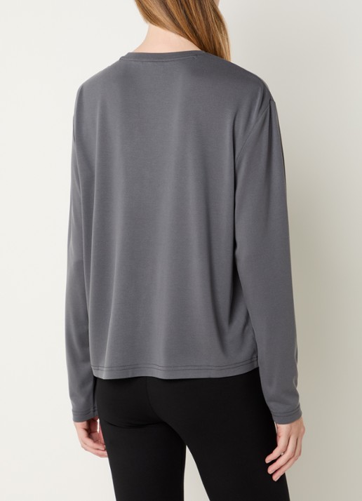 Armani Longsleeve met logo en stretch - achterkant 4 middengrijs