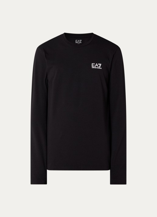 Armani Longsleeve met logo - voorkant zwart