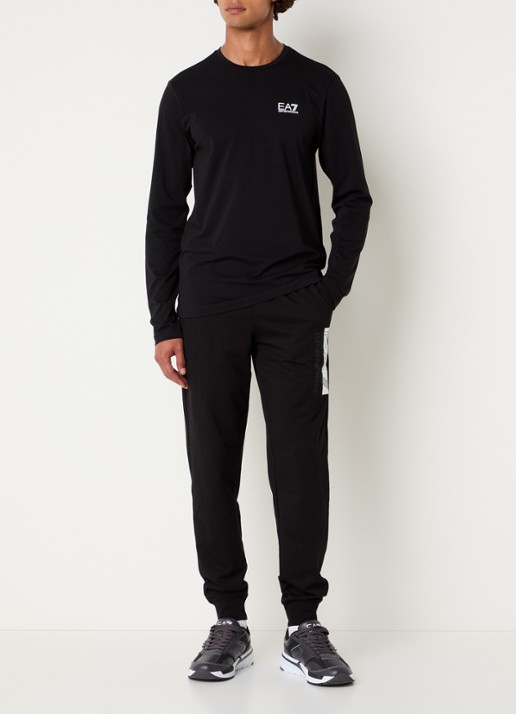 Armani Longsleeve met logo - voorkant 2 zwart