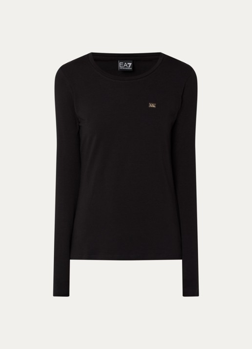 Armani Longsleeve met logo  - voorkant zwart