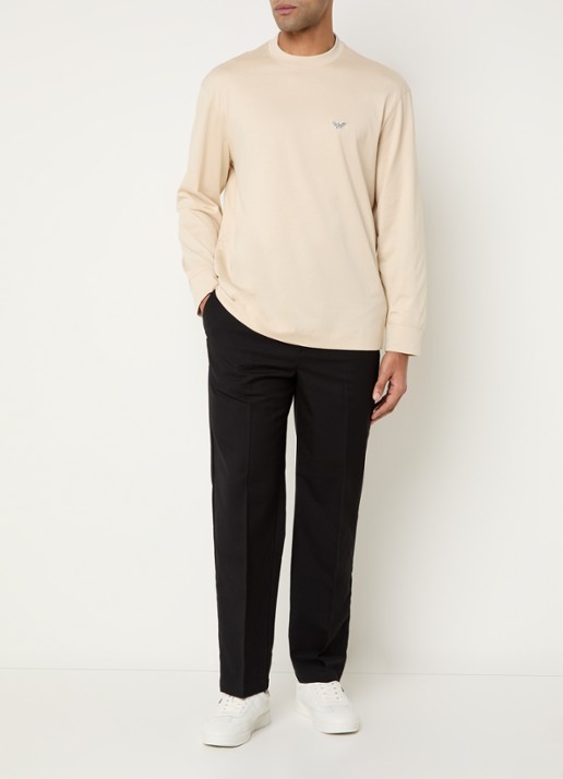 Armani Longsleeve met logo - voorkant 2 beige