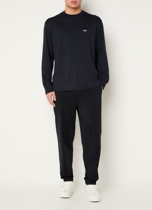 Armani Longsleeve met logo - voorkant 4 donkerblauw