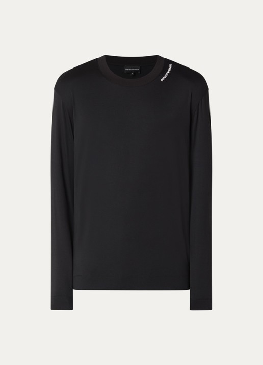 Armani Longsleeve met logo - voorkant 2 zwart