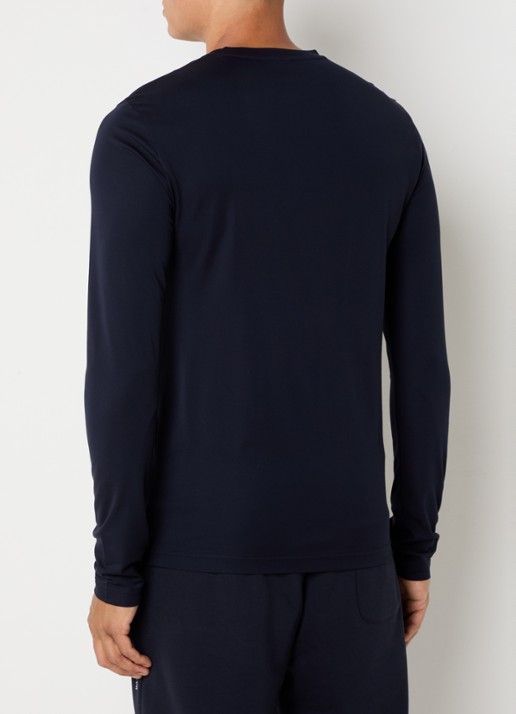 Armani Longsleeve met logoborduring - achterkant 2 donkerblauw