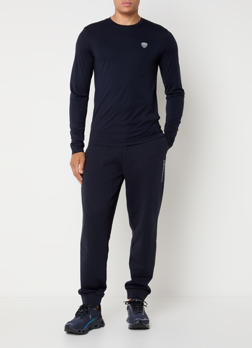 Armani Longsleeve met logoborduring - voorkant 4 donkerblauw