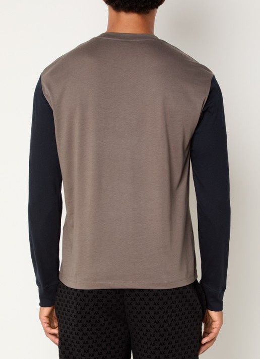 Armani Longsleeve met logoprint - achterkant 3 lichtbruin