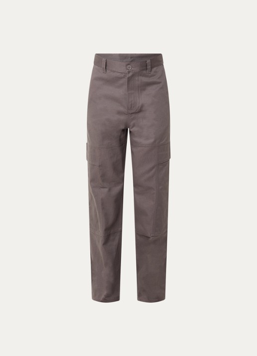 Armani Loose fit cargobroek met klepzakken - voorkant antraciet