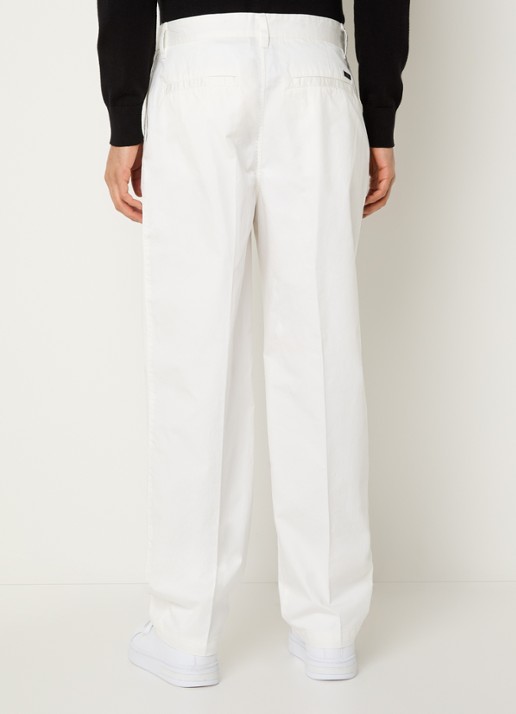 Armani Loose fit chino met steekzakken - achterkant gebroken wit