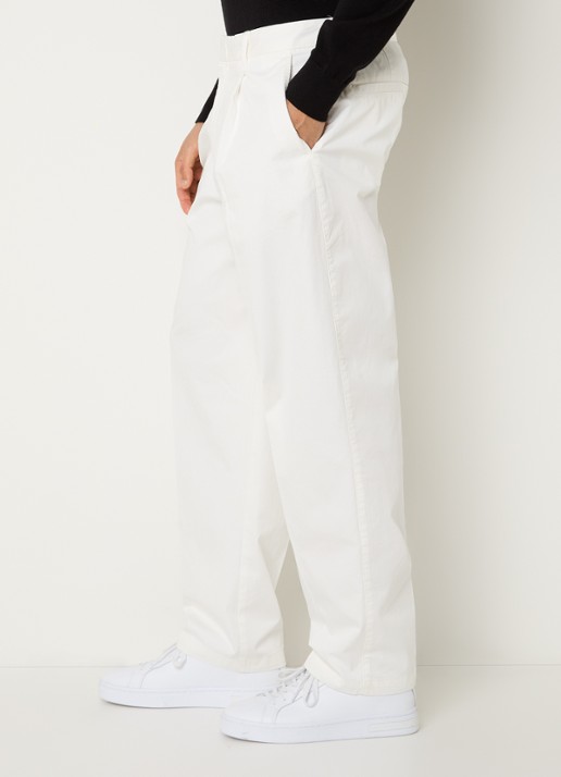 Armani Loose fit chino met steekzakken - detail 3 gebroken wit