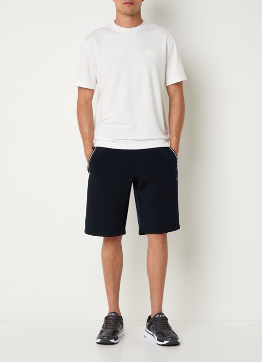 Armani Loose fit joggingbroek met trekkoord en logo - voorkant 3 donkerblauw