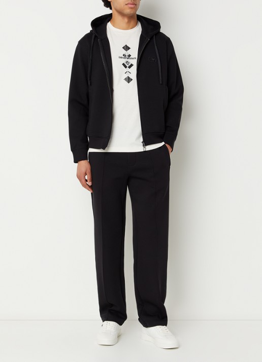 Armani Loose fit joggingsbroek met steekzakken - voorkant 3 zwart