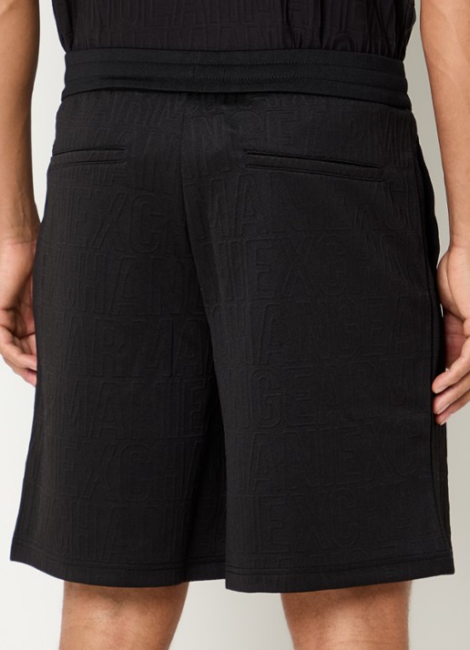 Armani Loose fit korte broek met logoborduring - achterkant 4 zwart