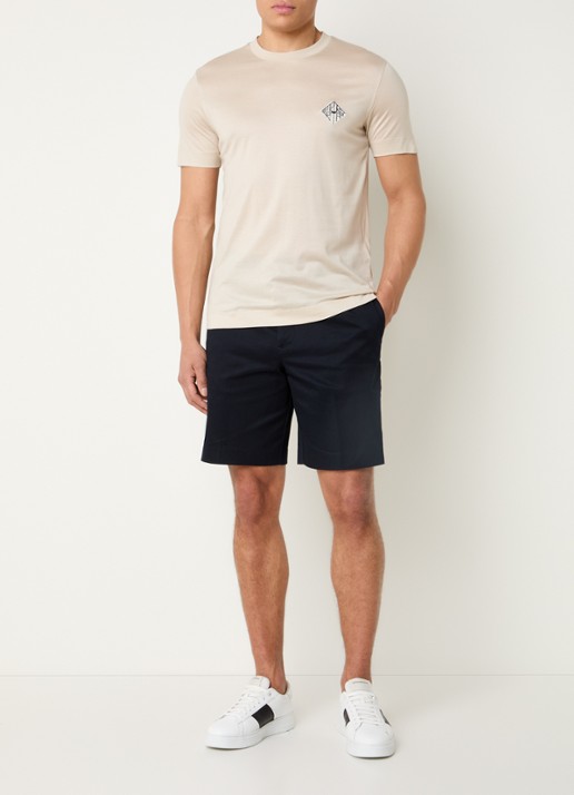 Armani Loose fit korte broek met steekzakken  - voorkant 4 donkerblauw