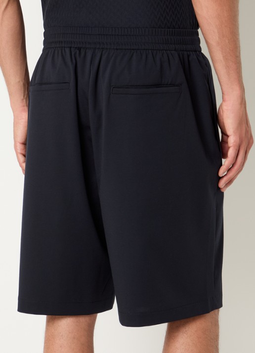 Armani Loose fit korte broek met steekzakken - achterkant 4 donkerblauw