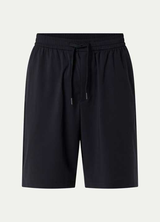 Armani Loose fit korte broek met steekzakken - voorkant 2 donkerblauw