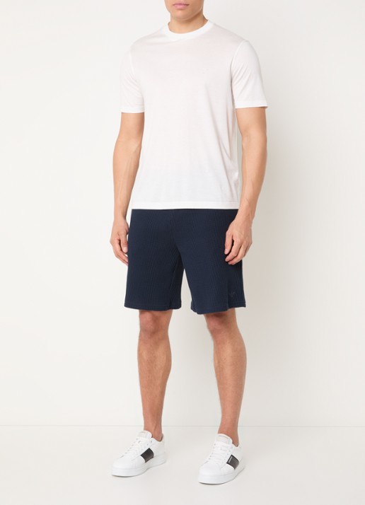 Armani Loose fit korte broek met stretch - voorkant 3 blauw