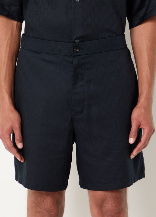Armani Loose fit korte broek van satijn met logoprint
