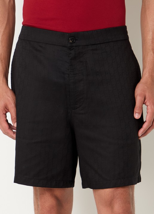 Armani Loose fit korte broek van satijn met logoprint