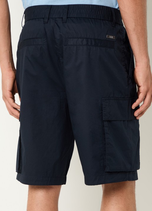 Armani Loose fit korte cargobroek met steekzakken - achterkant donkerblauw