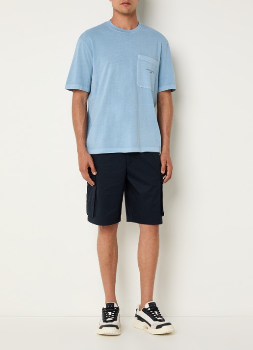 Armani Loose fit korte cargobroek met steekzakken - voorkant 3 donkerblauw