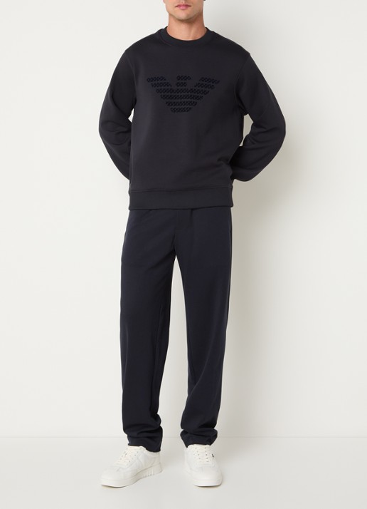 Armani Loose fit pantalon met steekzakken - voorkant 2 donkerblauw