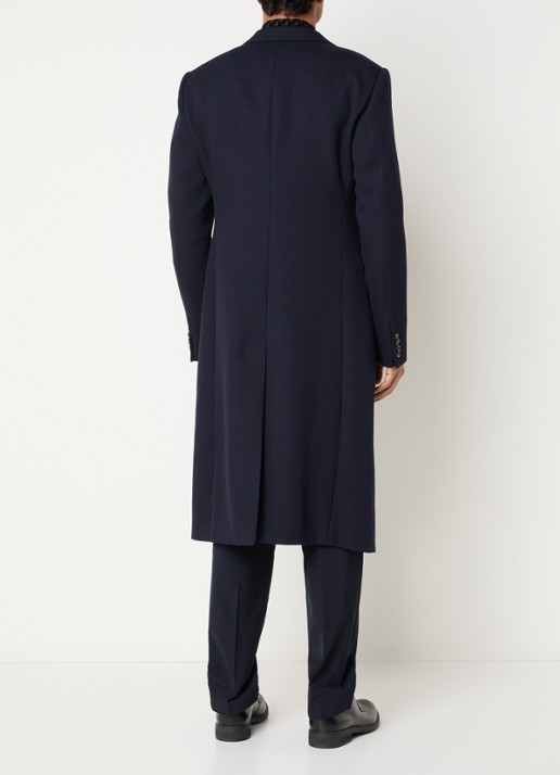 Armani Mantel van wol met steekzakken - achterkant 4 donkerblauw