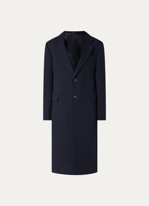 Armani Mantel van wol met steekzakken - voorkant 2 donkerblauw