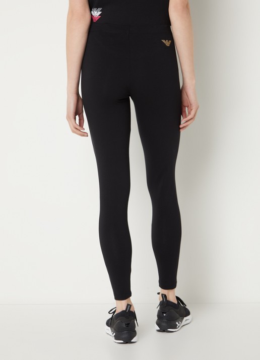 Armani Mid waist cropped trainingslegging met logoprint - achterkant zwart