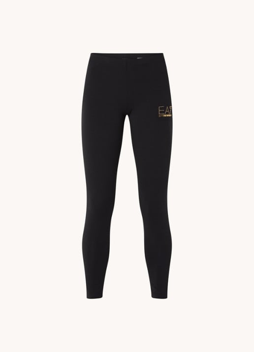 Armani Mid waist cropped trainingslegging met logoprint - voorkant 2 zwart
