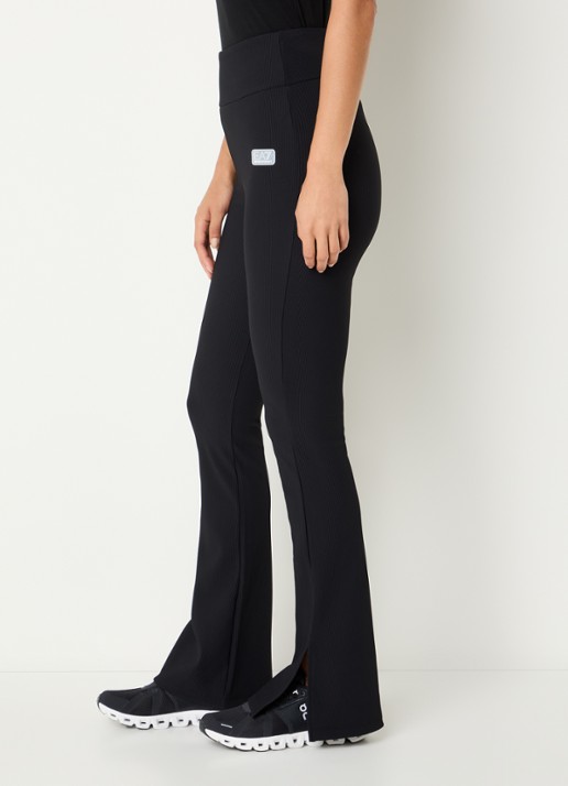 Armani Mid waist flared fit trainingslegging met plisse  - detail 2 zwart