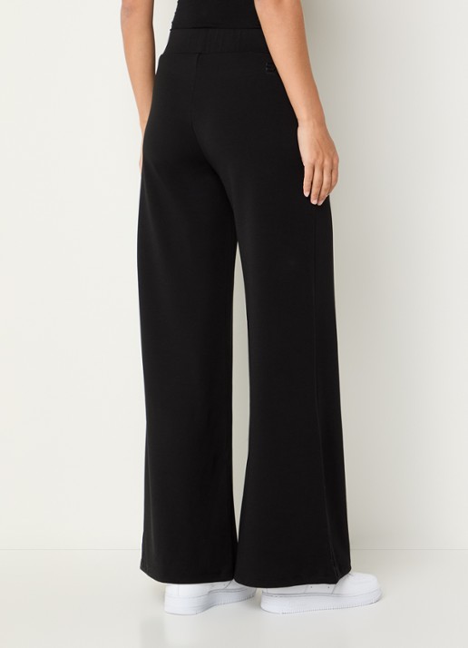 Armani Mid waist wide fit broek met steekzakken - achterkant zwart