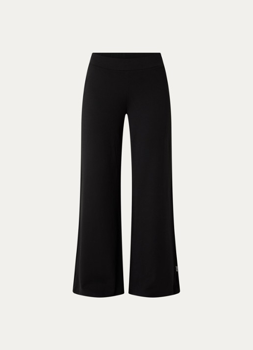 Armani Mid waist wide fit broek met steekzakken - voorkant 3 zwart