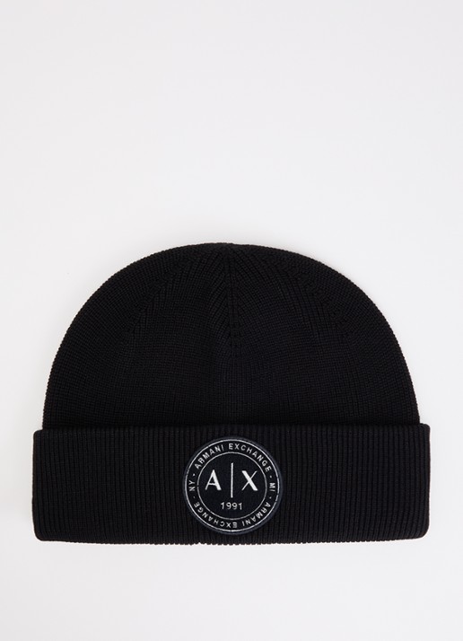 Armani Muts in scheerwolblend met logo
