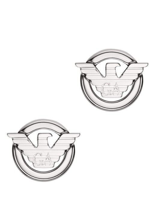 Armani Oorstekers met logo EGS3238040 - detail zilver