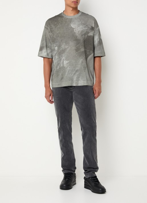 Armani Oversized T-shirt met print  - voorkant 2 olijfgroen
