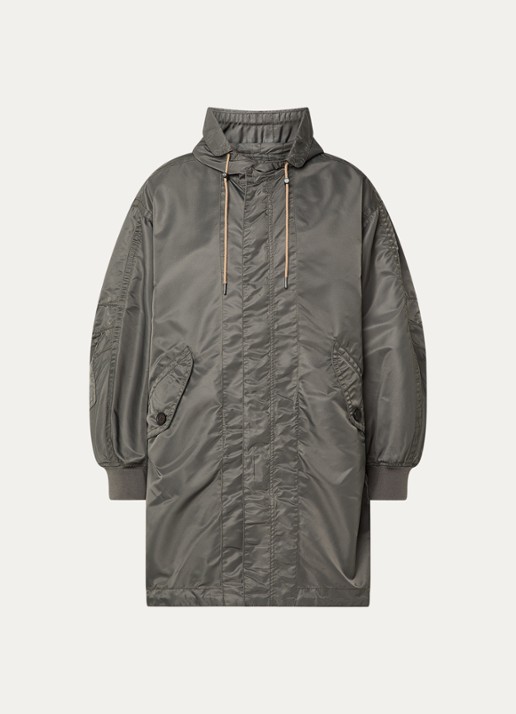 Armani Parka met capuchon - voorkant taupe