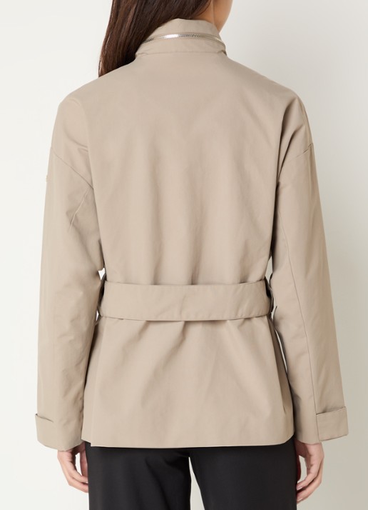 Armani Parka met opbergbare capuchon en klepzakken - achterkant donkerbeige