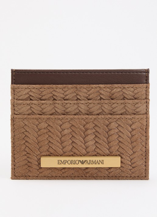 Armani Pasjeshouder met leren details en logo
