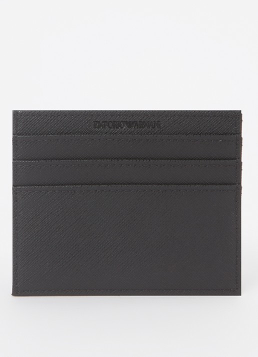 Armani Pasjeshouder met sleutelhanger van leer in giftbox - achterkant zwart